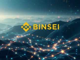 Binance logo interacting with Sei blockchain elements, symbolizing its new role as a Sei validator and enhancing network security and the decentralized network.