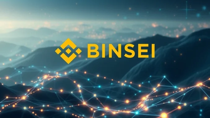 Binance logo interacting with Sei blockchain elements, symbolizing its new role as a Sei validator and enhancing network security and the decentralized network.