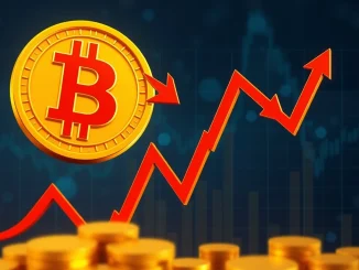 A visual representation of Bitcoin options market data showing a surge in bearish BTC bets, indicating market caution.