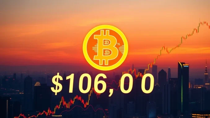 Visualizing the Bitcoin price surge, as BTC breaks $106,000, representing significant digital asset growth in the market.