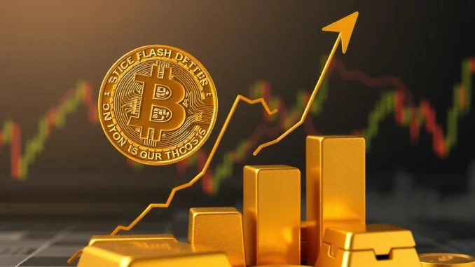 Chart showing Bitcoin's potential to outperform gold, reflecting Fidelity's expert analysis on asset evolution.
