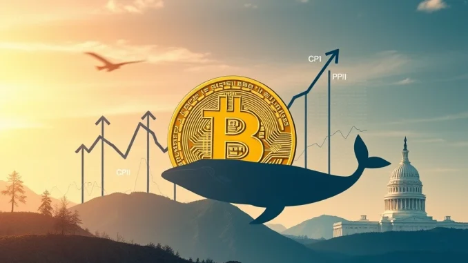 Chart showing Bitcoin market volatility influenced by economic data and whale activity, guiding investors this crucial week for Bitcoin price.