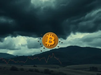 A visual representation of crypto market fear with Bitcoin price charts dropping, illustrating James Wynn's bearish outlook.