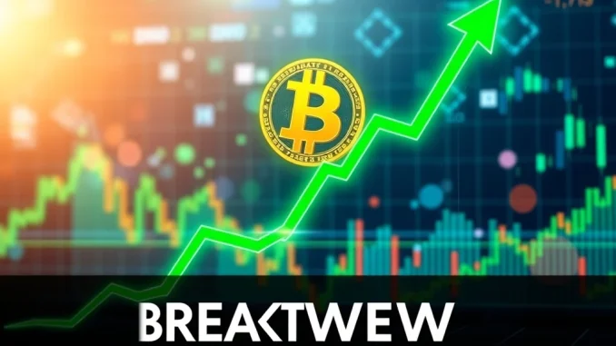 Chart showing Bitcoin price surpassing $107,000, symbolizing significant market growth and investor confidence.