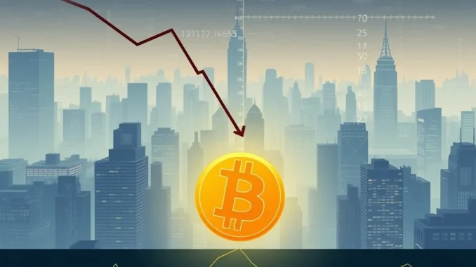 A chart showing a significant Bitcoin price drop, illustrating BTC falling below the $103,000 mark.