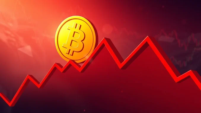 A chart illustrating Bitcoin's sharp decline, showing the BTC price falling below the $108,000 mark and indicating significant market volatility.