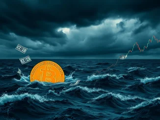 Illustrates the dramatic impact of a Bitcoin price dip, showing crypto liquidations totaling $2 billion as BTC briefly falls below $100,000.