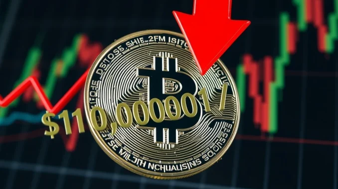 Chart showing Bitcoin price dipping below $100,000, illustrating the recent BTC dip and selling pressure from long-term holders.