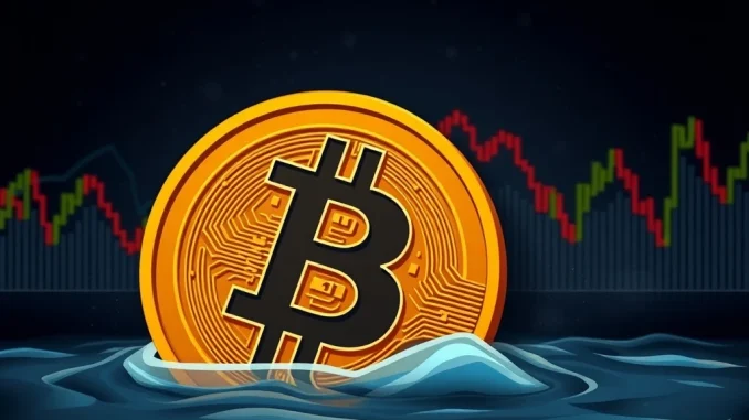 A chart showing a significant Bitcoin price drop below $102,000, reflecting current crypto market volatility.