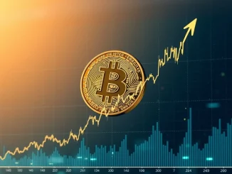 Chart showing Bitcoin price surging past $107,000, representing a significant BTC price surge in the cryptocurrency market.