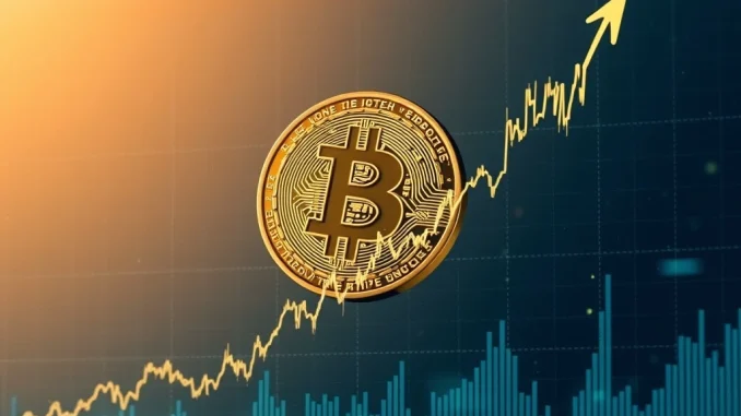 Chart showing Bitcoin price surging past $107,000, representing a significant BTC price surge in the cryptocurrency market.