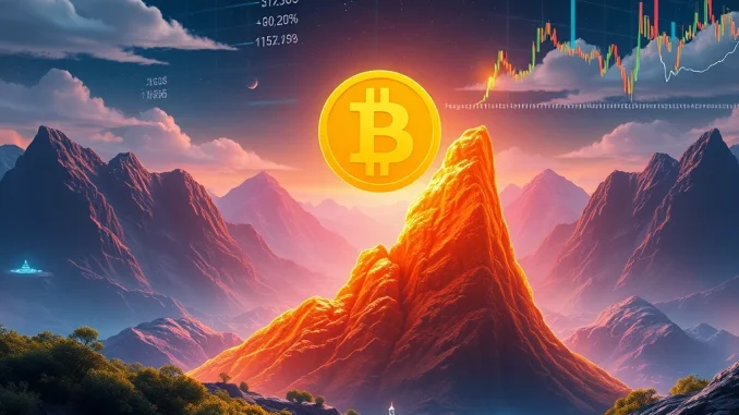 A chart showing the Bitcoin price surge past $105,000, symbolizing a significant milestone in the cryptocurrency market.