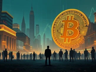 Image depicts Bitcoin retail investors sidelined while institutional players dominate, reflecting evolving BTC market cycle and investment trends.