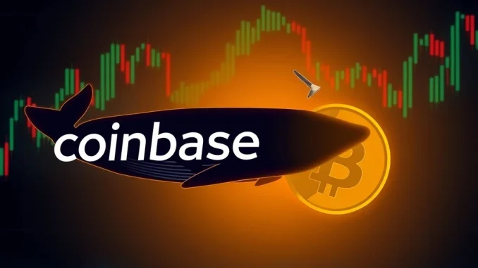 Bitcoin Transfer: Massive $426M BTC Movement Sparks Market Speculation Illustrates a massive **Bitcoin transfer** from Coinbase Institutional to an unknown wallet, signifying a major **whale transaction**.