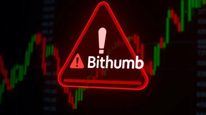 A visual representation of Bithumb's critical investment warning for CTXC, highlighting potential risks for Cortex crypto holders.