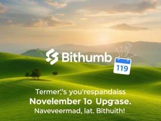 A visual representation of the Bithumb HIVE suspension, with Bithumb and Hive logos signaling a temporary pause for a network upgrade.
