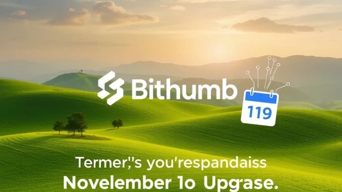 A visual representation of the Bithumb HIVE suspension, with Bithumb and Hive logos signaling a temporary pause for a network upgrade.