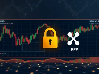 A secure digital platform illustrating Bitnomial's acceptance of crypto margin collateral, specifically RLUSD and XRP, for institutional trading.