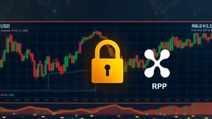 A secure digital platform illustrating Bitnomial's acceptance of crypto margin collateral, specifically RLUSD and XRP, for institutional trading.