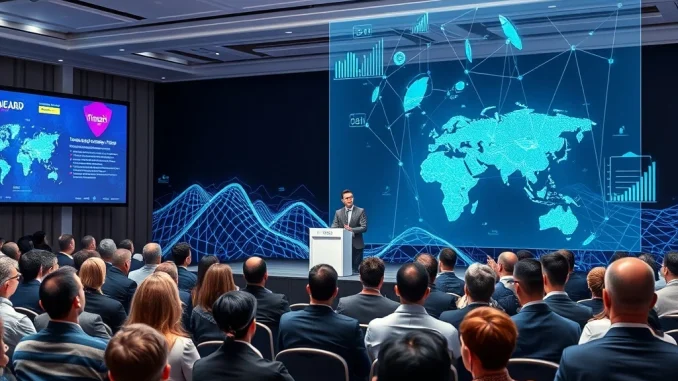 Standard Chartered CEO Bill Winters discusses the transformative impact of blockchain technology on global financial transactions at a FinTech conference.