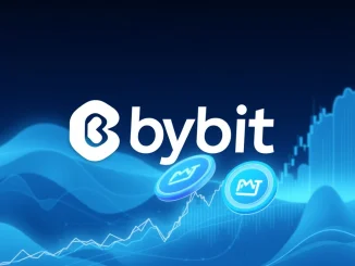 Bybit MMT listing announcement with Momentum (MMT) token logo on a digital trading screen, signifying new trading opportunities.