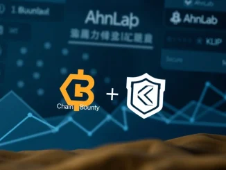 Visualizing the ChainBounty Klip partnership, depicting the integration of the BOUNTY token with the secure Klip wallet interface.