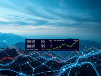 Chainlink price feed securely connecting to the S&P Digital Market 50 Index, symbolizing real-time crypto data integration.