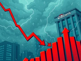 Chart showing a severe Citibank crypto market decline after a major October liquidation event, reflecting damaged investor sentiment.