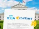 An official letter from ICBA opposing Coinbase's national trust bank charter application, symbolizing the regulatory clash between crypto and traditional finance.