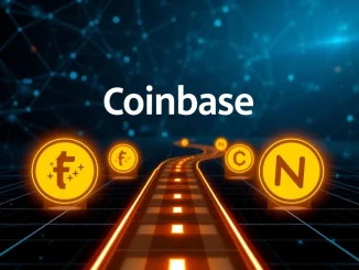 A digital roadmap highlights FLUID and NOM tokens, symbolizing Coinbase's latest crypto listing additions.