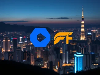 Coinone Falcon Finance listing announcement, showing the exchange and token logos, symbolizing new trading opportunities.