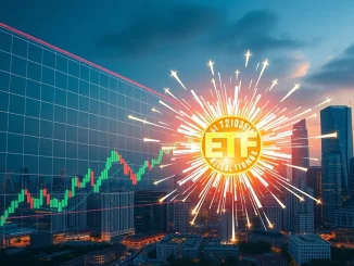 Visualizing the innovative Crypto Blast ETF strategy, merging single-stock options with cryptocurrency investments, filed by Tuttle Capital.