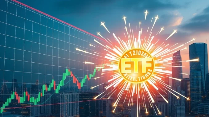 Visualizing the innovative Crypto Blast ETF strategy, merging single-stock options with cryptocurrency investments, filed by Tuttle Capital.