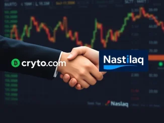 Visual representation of the Crypto.com partnership with IP Strategy, symbolizing a new era of crypto services and digital asset management.