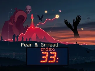 Depicting the **Crypto Fear & Greed Index** at 33, reflecting persistent fear and its impact on **cryptocurrency market sentiment**.