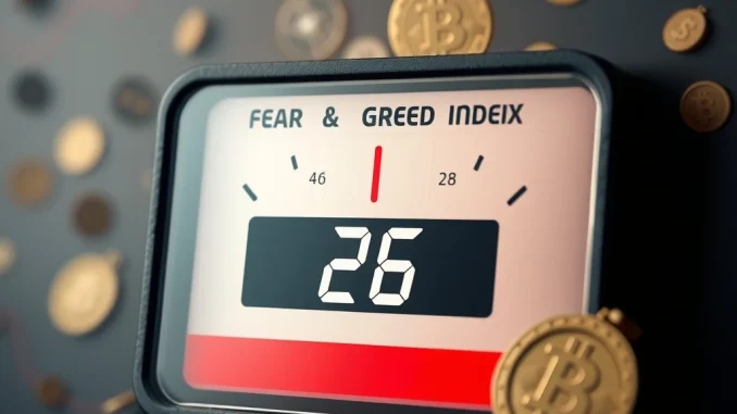 **Crypto Fear & Greed Index Plunges:** A Startling Shift to Extreme Fear in the Market A Crypto Fear & Greed Index meter showing the needle in the extreme fear zone, illustrating the current **crypto market sentiment**.