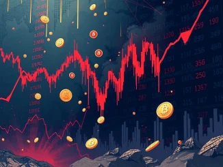 Illustrating the dramatic impact of crypto futures liquidation on the market, showing significant financial losses and market volatility.