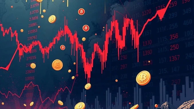 Illustrating the dramatic impact of crypto futures liquidation on the market, showing significant financial losses and market volatility.