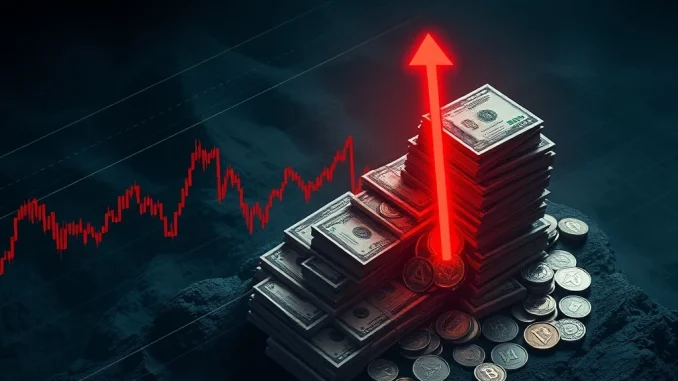 A digital trading chart showing a sharp decline, representing the $100 million crypto futures liquidation and market impact.