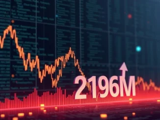 Chart depicting a sharp market downturn and massive crypto futures liquidation, illustrating the sudden impact of market volatility on leverage trading.
