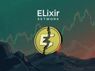 An illustration showing the Elixir Network logo and a broken deUSD stablecoin symbol, symbolizing the suspension of deUSD support after the Stream Finance incident.
