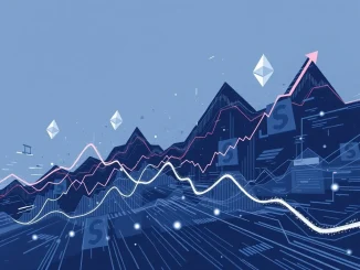 A chart illustrating the turbulent ETH market speculation with significant increases in trading volume and open interest.