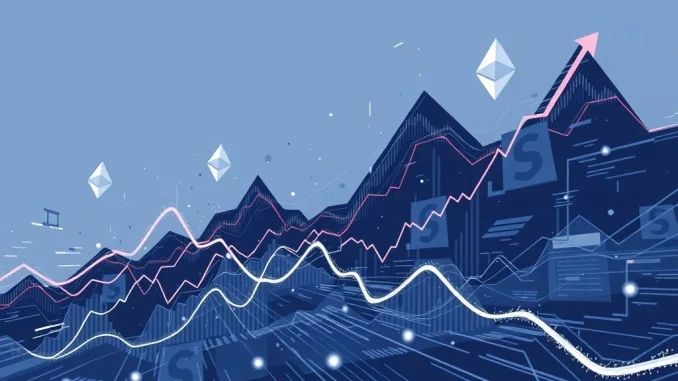 Turbulent Ethereum Market: Analyst Warns of Concerning Speculative Shift A chart illustrating the turbulent ETH market speculation with significant increases in trading volume and open interest.