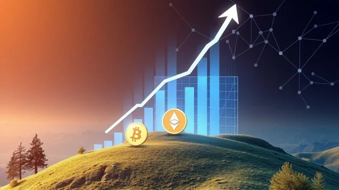 A visual representation of Exodus's phenomenal Q3 revenue surge, showing a rising financial graph next to a secure cryptocurrency wallet.