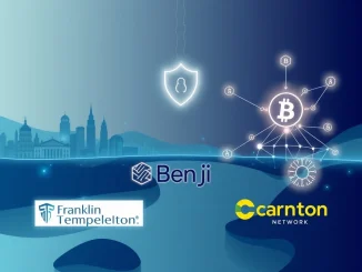 Franklin Templeton's Benji platform seamlessly integrates with Canton Network, symbolizing a secure bridge for digital asset tokenization and enhanced liquidity.