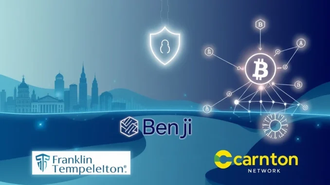 Franklin Templeton's Benji platform seamlessly integrates with Canton Network, symbolizing a secure bridge for digital asset tokenization and enhanced liquidity.