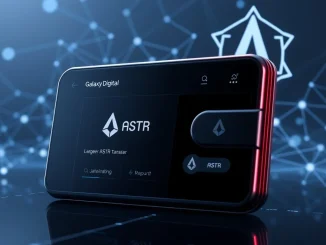 A digital wallet screen showing a large ASTR token transfer, symbolizing the recent Galaxy Digital OTC movement.