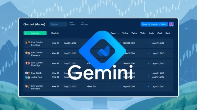 A digital representation of Gemini's bold move into **prediction markets crypto**, symbolizing innovation and regulatory challenges in the digital asset space.