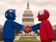US Senate leaders shaking hands, symbolizing a crucial deal to end the government shutdown.