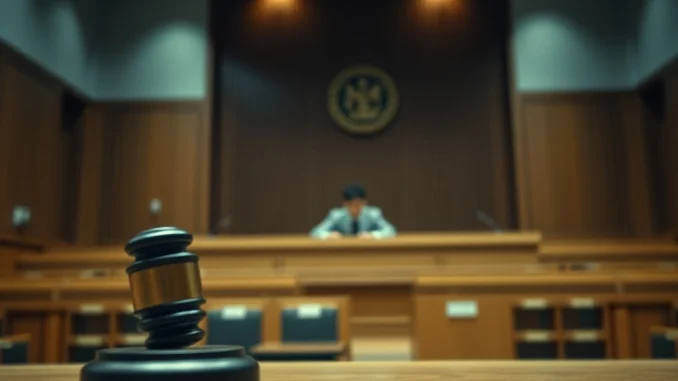 A gavel and judge's bench symbolizing justice and the legal outcome of the Haru Invest courtroom assault.